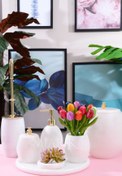 Resim MIARIK DESIGN & DEKORASYON Dekoratif Mermer Banyo Seti Takımı 7 Li Aksesuar Detaylı Tasarım Set 