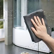 Resim 5 adet Sihirli Bez No-Trace Cam Temizleyici, Ayna ve Kaplar için Özel Su Olmayan Baskı Kumaş Silme, Gri Cam Bez - Oturma Odası ve Banyo için İdeal, Banyo Temizlik Gereksinimleri | Modern Estetik | Dayanıklı Temizlik Bezi, Cam Temizleyici 