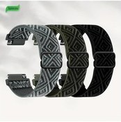 Resim Cloud011 Fitbit Versa 1-2 Uyumlu 3'lü Siyah Asker Yeşili Gri Nylon Kol Bandı 