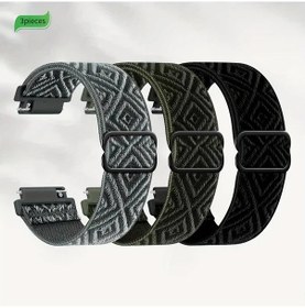 Resim Cloud011 Fitbit Versa 1-2 Uyumlu 3'lü Siyah Asker Yeşili Gri Nylon Kol Bandı 