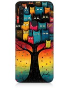 Resim Xiaomi Redmi Note 8 Uyumlu Silikon Kılıf Ağaçtaki Kediler Ve Baykuş 