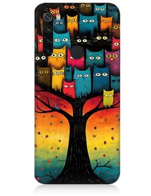 Resim Xiaomi Redmi Note 8 Uyumlu Silikon Kılıf Ağaçtaki Kediler Ve Baykuş 