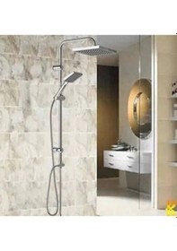 Resim Irmak Su Armatürleri Robot Tepe Duş Seti Açık Gri 