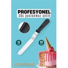 Resim Pasta Spatulası Profesyonel 304 Paslanmaz Çelik 32 cm 