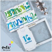Resim Kız-erkek Bebek Her Aya Özel Baskılı 12'li Anı Çıtçıtlı Atlet Body-558 