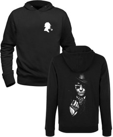 Resim Alfa Tshirt Sherlock Holmes Resimli Baskı Hammer Siyah Ön Arka Baskılı Çocuk Sweatshirt 