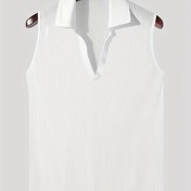 Resim Erkek Seksi Şeffaf Kolsuz V Yaka Tank Üstü - Esnek, Nefes Alabilen Polyester Karışımı, Dar Kesim, Yaz Partileri, Açık Hava ve Günlük Giyim için Mükemmel, Yaz Tank Üstleri, Örgü 