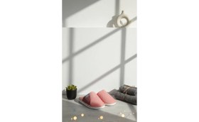 Resim Slipcat Unisex Ev Terliği Kaymaz Tabanlı Ribana Kumaş Konforlu Model Şık ve Konforlu Ev Içi Terlik Yarı Deri 