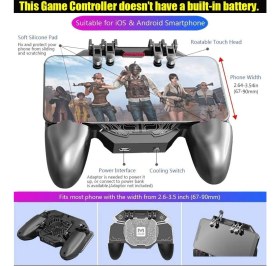 Resim Mobil Oyun Kolu – Yarı Iletken Soğutma Fanlı L2R2 Tetik Düğmeli, 6 Parmak Destekli Gamepad, Ergonomik Tutma, Sessiz Soğutucu, 4.7–6.5” Ios & Android Telefonlar ile Uyumlu | DL88 