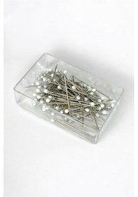 Resim Toplu İğne Beyaz 100 Adet - Eşarp Ve Şal İğnesi Çok Amaçlı Nişan Düğün Sünnet Takı İğnesi Beyaz 