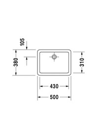 Resim Duravit Vero Canak Lavabo Taslanmıs 500 x 380 MM 0455500000 