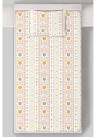 Resim Organik Tek Kişilik Lastikli Çarşaf Seti - Şirin Kahramanlar Renkli 