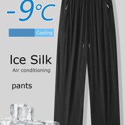 Resim Xingmengzhi OBM Ice Sliky Fiber Yüksek Esnek Atletik Pantolon - Hafif, Çabuk Kuruyan Düz Paça Fermuarlı Cepli, Koşu, Yürüyüş ve Antrenman için Nefes Alabilir, Makinede Yıkanabilir (İlkbahar/Yaz), Spor Pantolonları, Dış Mekan Aktiv Giysi, Şık Spor Kıyafeti, Pürüzsüz Dokulu Kumaş 