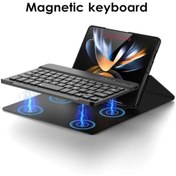 Resim Sphone Galaxy Z Fold 3 Masaüstü Bluetooth Wireless Kablosuz Klavyeli Standlı Keyboard Kalem Bölmeli Kapaklı 