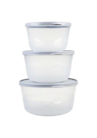 Resim Yuvarlak Saklama Kabı Kapaklı Şeffaf, Bpa Sız, Sızdırmaz Gri 