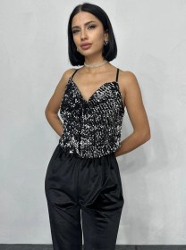 Resim Nova Bazaar Gümüş Askılı Degaje Bluz Gümüş 