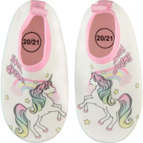 Resim Civil Girls Unicorn Baskılı Tabanlı 20-24 Numara Deniz Ayakkabısı - Beyaz - Beyaz / 2 