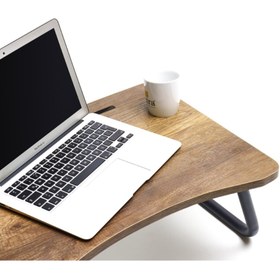 Resim Pafu Katlanabilir Doğal Ahşap Laptop Sehpası 