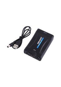 Resim Ally 1080P Scart Hdmı Dönüştürücü Ses Video Adaptörü-Siyah-Siyah 