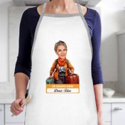 Resim Gezmeyi Seven Anne Karikatürlü Mutfak Önlüğü 