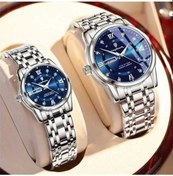 Resim Fastbuy Poedagar Çift Saatleri Silvery Blue Altın Kordonlu Paslanmaz Çelik Su Geçirmez 5 2 Adet Altın 