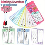 Resim 15 Kartlar Çarpım Tablosu Eğitici Öğrenme Matematik Flash Kartları Çocuklar İçin İlkokul Ortaokul Evde ve Okul Malzemeleri Öğrenme - Karışık Renk, Kağıt, LACHILLY 