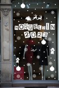 Resim beautifulproducts Hoşgeldin 2025 Yılbaşı Happy New Year Sticker Süsü Yeni Yıl Parti Cam Noel Ağacı Kar Tanesi Model 4 