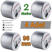 Resim 4 Adet Çatı İzolasyon Bandı 96 Mm X 2 Mt Su Sızdırmazlık Geçirmez Delik Yalıtım Çamur Boru Sakız Tamir Bant 