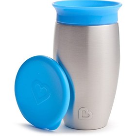 Resim Munchkin Damlatmaz Çelik Bebek 360° Alıştırma Bardağı 12 Ay+ 296ml Mavi 