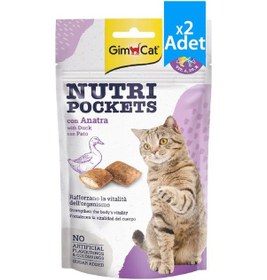 Resim Gimcat Nutri Pockets Ördekli Yetişkin Kedi Ödülü 2 x 60 G 