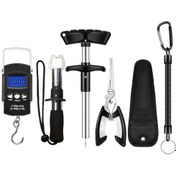 Resim 6 Adet Olta Aletleri Seti - 49.9KG Taşınabilir Dijital Balık Terazisi, Olta Çıkarma Aracı, Dudak Kavrama, Kılıf ile Pense ve Spring Lanyard 