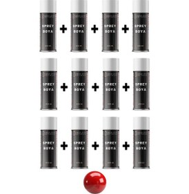 Resim 12 Adet Ral 3020 Trafik Kırmızı Sprey Boya 400 Ml. 