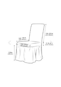 Resim StarMall Jakarli Şal Desen Etekli Sandalye Örtüsü, Yüksek Kaliteli, Yıkanabilir, Esnekli, Lastikli 1 Adet Bej 