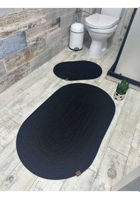 Resim Jüt Hasır 2li Banyo Paspas Takımı-siyah Siyah 