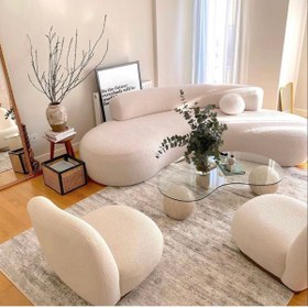 Resim S Home Design Concept Marin Fasulye Koltuk / Kanepe, Teddy, Krem 
