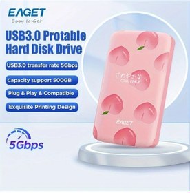 Resim Chuangyinshop Eaget Şık Taşınabilir 500gb Pembe Mekanik Harici Hard Disk 