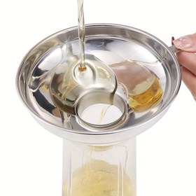 Resim Paslanmaz Çelik Geniş Ağızlı Huni - Yağ, Şarap & Tahıllar için Çok Amaçlı - Gıda Güvenli Mutfak Aleti 