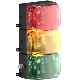 Resim Mesan Ms 219.1.3.2.12-24vac/dc 3 Kat Küp Led Multifonksiyon İkaz Lamba 