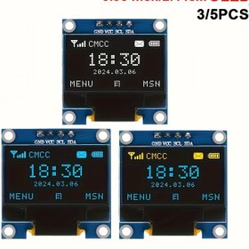 Resim 3/5 adet 2,44 cm inç OLED Ekran Modülü I2C IIC 128x64 SS-D-1306 3,3 V-5 V Mavi/Mavi Sarı/Beyaz için Arduino ESP32 ESP8266 