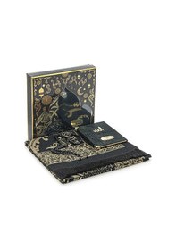 Resim Siyah Mevlüt Hediyelik Kadife Kaplı Yasin Kitabı Tesbih Çeyizlik Seccade Seti 