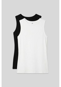 Resim Tommy Life Slim Fit Basic O Yaka 2li Paket Siyah-beyaz Kadın Atlet - 97313 Siyah - Beyaz 