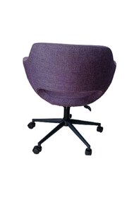 Resim Bilgisayar Sandalyesi Çalışma Koltuğu Metal Ayaklı Mor Renk Keten 