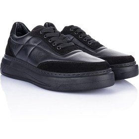 Resim Getcho Mabel Kadın Hakiki Deri Süet Detaylı Siyah Spor Ayakkabı 