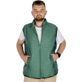 Resim Mode Xl Büyük Beden Erkek Yelek Kapitone Yakalı 22601 Yeşil 001 
