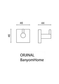 Resim Çelik Banyo Paslanmaz Pirinç Vizyon 1 Li Askılık Bornozluk Altın Gold Gold 