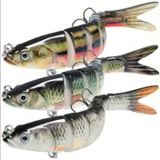 Resim 3 adet 20g/0.7oz 13.5cm 5.3in Çoklu Eklemli Swimbait Balıkçılık Yemleri - Gerçekçi Balık Tasarımı ile 3 Treble saç tokası, Suya ve Tuzlu Suya Dayanıklı Plastik Yemler, Alabalık, Bass, Pike, Perçin - Balıkçılar için Ev Tatil Hediyesi, Balıkçılık Yemleri ve Yemler, Doğal Görünüm, Keskin Treble saç tokası, Yüksek Kaliteli saç tokası, Profesyonel Balıkçılar 