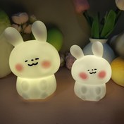 Resim Yaramaz Tavşan Gece Lambası Düğme Pille Çalışan LED Işık Kaynağı Karikatür Gece Lambası 
