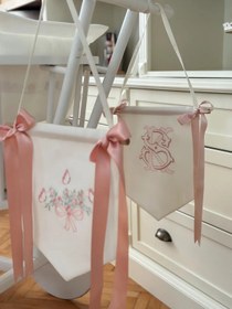 Resim Kişiye Özel İsimli Keten Banner / Kapı Süsü Kelebek 