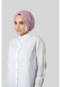 Resim Hürrem Bone Pudra Drapeli Salaş Tesettür Bone Sandy Büzgülü 2315 06 Pudra 
