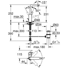 Resim Grohe Lineare Tek Kumandalı Lavabo Bataryası 1/2 L-Boyut - 23296AL1 Siyah 